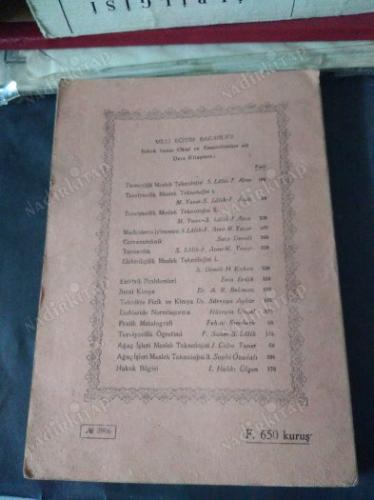 ELEKTRİKCİLİK MESLEK TEKNOLOJİSİ (ERKEK SANAT ENSTİTÜLERİ BİRİNCİ SINIF)