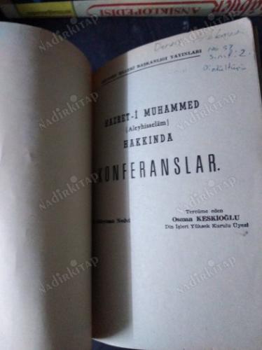 HAZRET-İ MUHAMMED (A.S.) HAKKINDA KONFERANSLAR