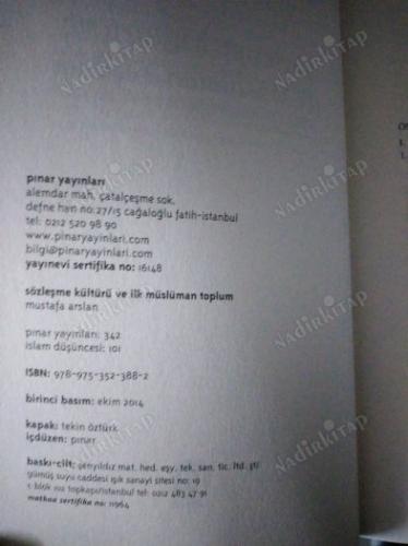 Sözleşme Kültürü ve İlk Müslüman Toplum