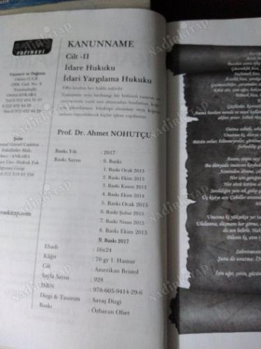 ALTIN SERİ KANUNNAME CİLT 2 İDARE HUKUKU . İDARİ YARGILAMA HUKUKU