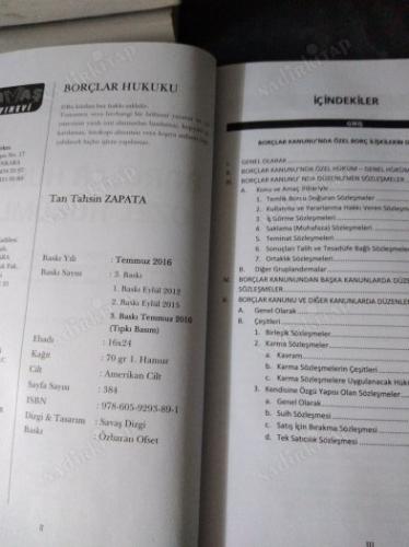 Borçlar Hukuku Özel Hükümler 2016