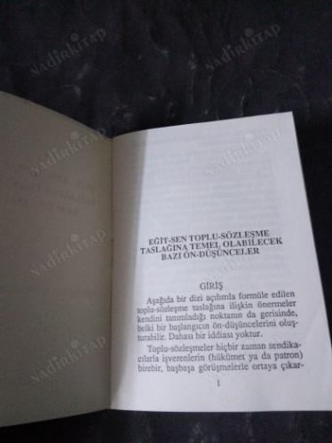 Eğit-Sen Toplu-Sözleşme Taslağına Temel Olabilecek Bazı Ön-Düşünceler