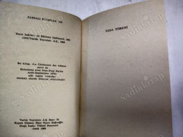 VEDA TÖRENİ VE JEAN PAUL SARTRE'LA SÖYLEŞİLER,AĞUSTOS-EYLÜL 1974