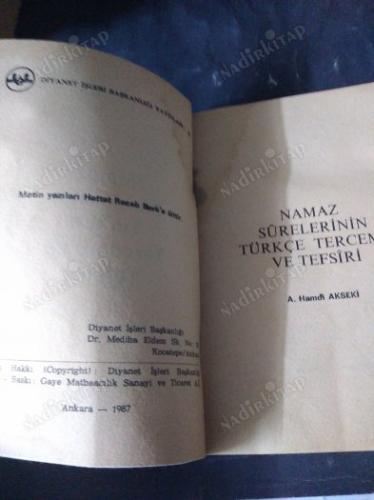 NAMAZ SURELERİNİN TÜRKÇE TERCEME VE TEFSİRİ