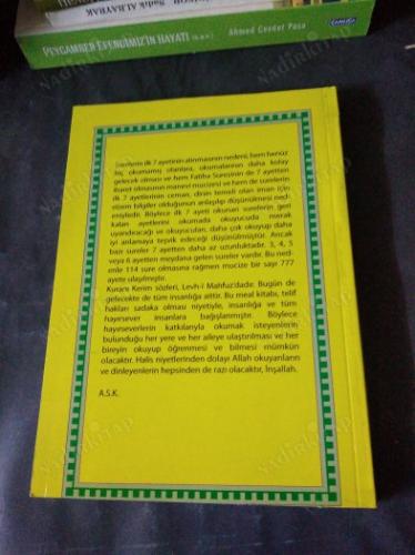 KURANI KERİMİN İNDİRİLİŞİNİN 1402. YILDÖNÜMÜ ANISINA SURELERİN İLK 7 AYETİ, TÜRKÇE ANADİLİNDE 777 AYET