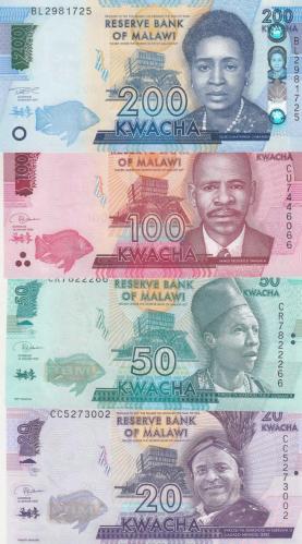 MALAWİ FARKLI YILLAR 20 - 50 - 100 VE 200 KWACHA / ÇİL KONDİSYON
