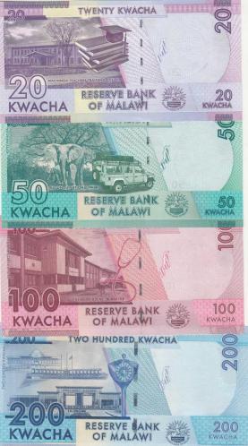 MALAWİ FARKLI YILLAR 20 - 50 - 100 VE 200 KWACHA / ÇİL KONDİSYON