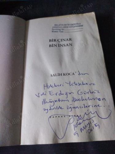 BİR ÇINAR BİN İNSAN (İMZALI-İTHAFLI)