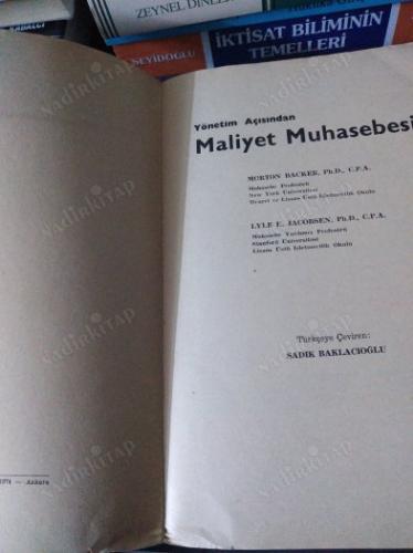 YÖNETİM AÇISINDAN MALİYET MUHASEBESİ