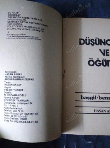 DÜŞÜNCELER VE ÖĞÜTLER BAŞGİL-BENNA-ALAİN