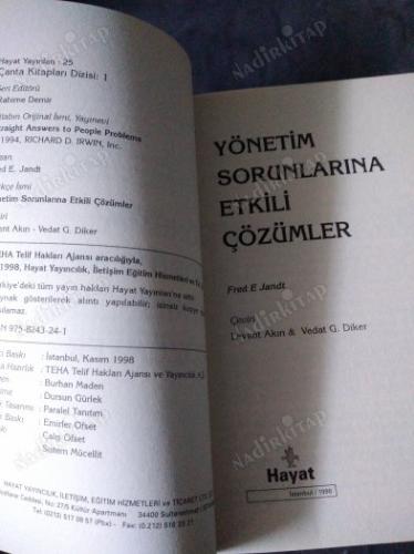 Yönetim Sorunlarına Etkili Çözümler