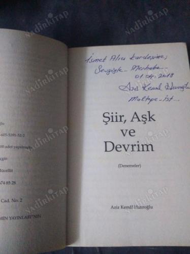 ŞİİR AŞK DEVRİM (İMZALI-İTHAFLI)