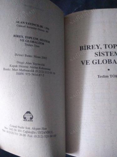 BİREY, TOPLUM, SİSTEM VE GLOBALİZM