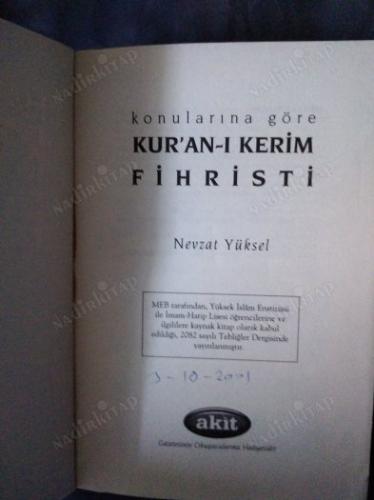 Hayat Rehberi Kur`an Fihristi