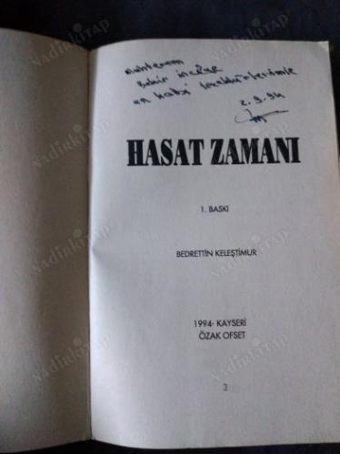 HASAT ZAMANI (imzalı) ilk baskı