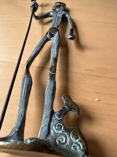 Vintage Yunan El yapımı dekoratif,ağır bronz/pirinç büyük boy Poseidon  heykeli