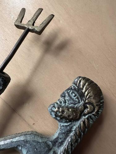 Vintage Yunan El yapımı dekoratif,ağır bronz/pirinç büyük boy Poseidon  heykeli