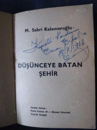 DÜŞÜNCEYE BATAN ŞEHİR(İMZALI)
