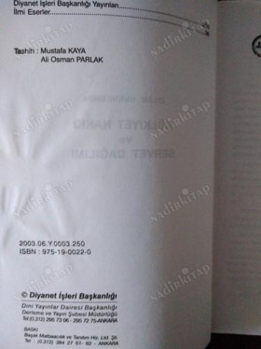 İSLÂM HUKUKUNDA MÜLKİYET HAKKI VE SERVET DAĞILIMI