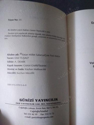 Vatan Millet Sakarya Çete Parti Mafya