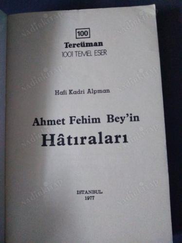 Ahmet Fehim Bey'in Hatıraları