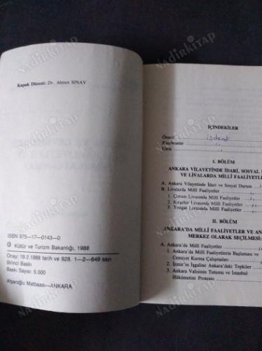 ANKARA VE ÇEVRESİNDE MİLLİ FAALİYETLER
