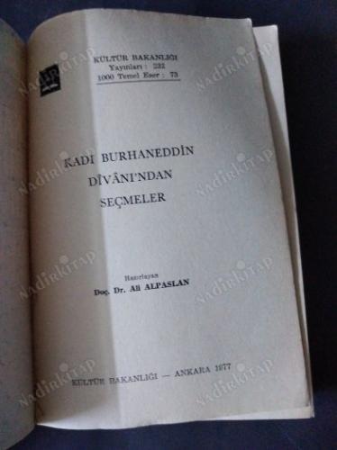 KADI BURHANEDDİN DİVANINDAN SEÇMELER