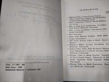 FİKİR VE SANAT ESERLERİ HAKKINDA KANUN,TÜZÜK,YÖNETMELİK VE MİLLETLERARASI SÖZLEŞMELER
