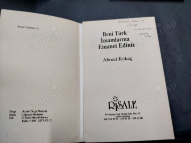 Beni Türk İmamlarına Emanet Ediniz