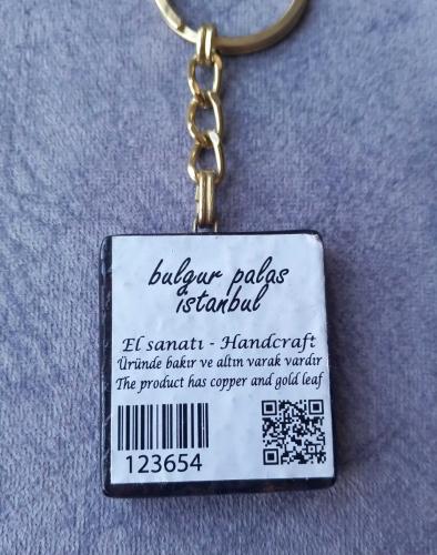 EL YAPIMI BULGUR PAKAS TEMALI BAKIR VE ALTIN VARAKLI ANAHTARLIK KONDİSYON YÜKSEK KOLEKSİYONLUK NADİR