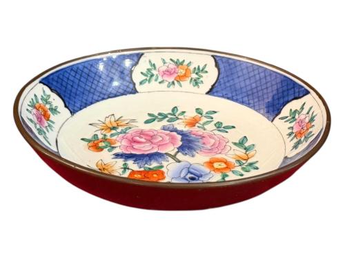 Avrupa bronz ve porselen'den el boyama duvar tabağı - 18 cm çapında 4 cm derinliğinde
