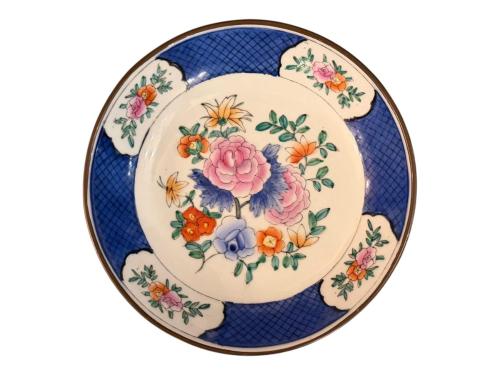 Avrupa bronz ve porselen'den el boyama duvar tabağı - 18 cm çapında 4 cm derinliğinde