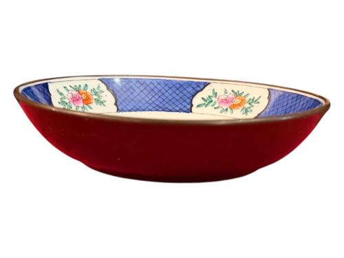 Avrupa bronz ve porselen'den el boyama duvar tabağı - 18 cm çapında 4 cm derinliğinde