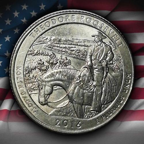 ABD 2016 YILI ¼ Dolar North Dakota - Theodore Roosevelt ÇİL