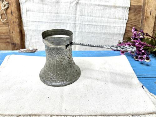Antika Bakır Cezve - Saray Bosna Dövme Bakır Türk Kahve Cezvesi - Osmanlı Modeli