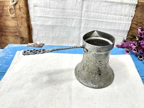 Antika Bakır Cezve - Saray Bosna Dövme Bakır Türk Kahve Cezvesi - Osmanlı Modeli