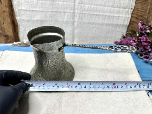 Antika Bakır Cezve - Saray Bosna Dövme Bakır Türk Kahve Cezvesi - Osmanlı Modeli