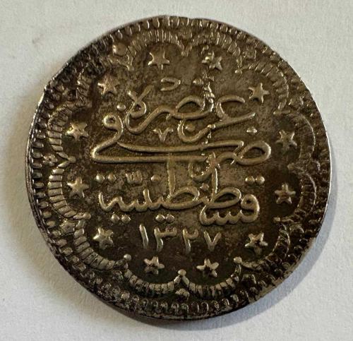 Osmanlı Mehmed Reşad 5 Kuruş Gümüş Sikke H.1327 Konstantiniyye