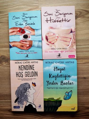 MİRAÇ ÇAĞRI AKTAŞ KİTAPLARI - HAYAT KAYBETTİĞİN YERDEN BAŞLAR - BANA SENİ SEVİYORUM DEME HİSSETTİR - BANA SENİ SEVİYORUM DEME EVLEN BENİMLE - KENDİNE HOŞ GELDİN ( 4 KİTAP )