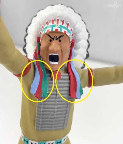 Tintin (Tenten) 110 figürlük seriden 41 numaralı Indian Chief (kusurlu - lütfen açıklamayı okuyunuz)