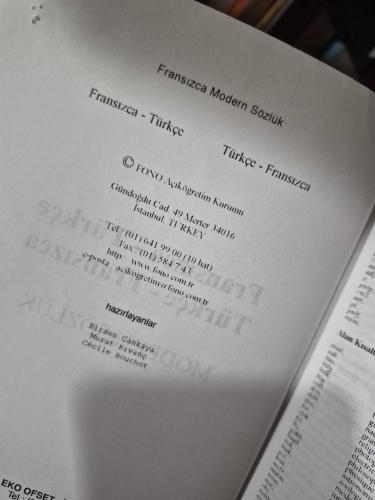 Fono Fransızca Modern Sözlük Fransızca-Türkçe Türkçe- Fransızca
