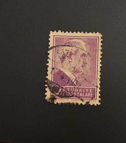 Türk Pulu - Turkish Stamp -  Postadan Geçmiş Pul Filateli - DAMGALI - İSMET İNÖNÜ TEMALI PUL, 1 1/2 KURUŞ - Türkiye Cumhuriyeti - NOSTALJİK DOĞUM GÜNÜ HEDİYESİ