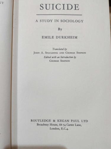 Suicide: A Study in Sociology [ CİLTLİ ]