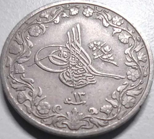 Mısır 1876 (H.1293) 5/10 Kuruş Sultan II. Abdülhamid 13. Cülüs Madeni Para