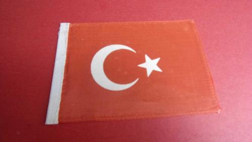 BEZ DOKUMA KIYMETLİ TÜRK  BAYRAK. küçük boy.