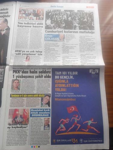 Sözcü Gazetesi - Turkish Newspaper - 19 Mayıs 2020 - 19 Mayıs Atatürk'ü anma Gençlik ve Spor bayramımız kutlu olsun - minnettarız Atam Fotoğrafı - gençler 19 Mayıs'ın 101. Yıldönümünde Atatürk'e söz verdi  vatanımızı korumak boynumuzun borcu - İlker Başbuğ ile röportaj Uğur Dündar - İlker Başbuğ Atatürk'ün gerçekleştirdiği mucizedir - Cumhuriyet kızlarının mutluluğu yazan Emin Çölaşan - 19 Mayıs yazan Yılmaz Özdil - bu gece Kadir gecesi dualarımız uluöndere Mustafa Kemal Atatürk ve silah arkadaşları ile tüm şehitlerimiz için olsun - ulu önder Atatürk 19 Mayıs 1938'de Ankara stadyumundaki bayram törenine katıldı Fotoğrafı - 23 temmuz 7 ağustos 1919 tarihleri arasında Erzurum'da düzenlenen kongrede kurtuluş mücadelesinde izlenecek yol haritası belirlendi Fotoğraf - Mustafa Kemal Atatürk bandırma vapurundan inişinde Samsun'da böyle karşılandı Fotoğrafı - 19 Mayıs'ta 19 Saat 19 dakikalık koşu -  - 19 Mayıs 1919