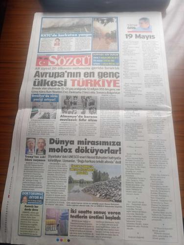Sözcü Gazetesi - Turkish Newspaper - 19 Mayıs 2020 - 19 Mayıs Atatürk'ü anma Gençlik ve Spor bayramımız kutlu olsun - minnettarız Atam Fotoğrafı - gençler 19 Mayıs'ın 101. Yıldönümünde Atatürk'e söz verdi  vatanımızı korumak boynumuzun borcu - İlker Başbuğ ile röportaj Uğur Dündar - İlker Başbuğ Atatürk'ün gerçekleştirdiği mucizedir - Cumhuriyet kızlarının mutluluğu yazan Emin Çölaşan - 19 Mayıs yazan Yılmaz Özdil - bu gece Kadir gecesi dualarımız uluöndere Mustafa Kemal Atatürk ve silah arkadaşları ile tüm şehitlerimiz için olsun - ulu önder Atatürk 19 Mayıs 1938'de Ankara stadyumundaki bayram törenine katıldı Fotoğrafı - 23 temmuz 7 ağustos 1919 tarihleri arasında Erzurum'da düzenlenen kongrede kurtuluş mücadelesinde izlenecek yol haritası belirlendi Fotoğraf - Mustafa Kemal Atatürk bandırma vapurundan inişinde Samsun'da böyle karşılandı Fotoğrafı - 19 Mayıs'ta 19 Saat 19 dakikalık koşu -  - 19 Mayıs 1919