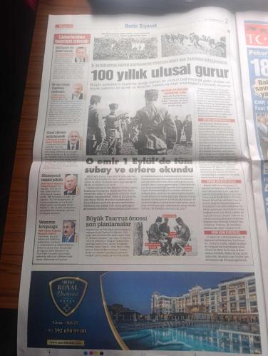 Sözcü Gazetesi - Turkish Newspaper - 30 Ağustos 2022 - laiklik adam olmaktır - 30 Ağustos Zafer'inin 100. Yılı kutlu olsun - ulu önder Atatürk sadece savaşlarda değil çağdaş ve laik bir ülke kurarak ve büyük bir zafere imza atmıştır - Atatürk mecliste Fotoğrafı - Atatürk'ün silah arkadaşı Kılıç Ali tarihi  bir anısını şöyle anlatmıştı - liderlerden 30 Ağustos zafer bayramı mesajları - Recep Tayyip Erdoğan 30 Ağustos Türk milletinin neleri başarabileceğinin en açık ispatı olmuştur - Kemal Kılıçdaroğlu 30 Ağustos Atatürk'ün Millet egemenliğine bağlılığının nişanesidir - Devlet Bahçeli 30 Ağustos 1922'de Türkiye Cumhuriyeti'nin sönmeyecek meşalesi yakıldı - Atatürk kazandı bunu bil kahraman yazan Aytunç Erkin - 30 Ağustos dersi yazan Soner Yalçın - kara yürekliler ve 30 Ağustos yazan Rahmi Turan - Zafer Bayramı yazan Yılmaz Özdil - 26. Genelkurmay Başkanı İlker Başbuğ'dan tarihi gerçekler Uğur Dündar yazdı - ordular ilk hedefiniz akdeniz'dir ileri emri Fotoğrafı - 30 Ağustos 1922