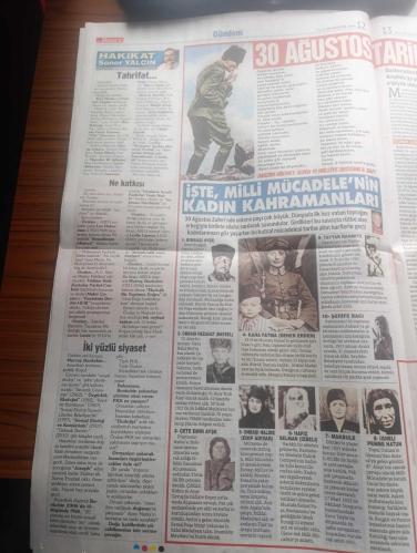 Sözcü Gazetesi - Turkish Newspaper - 30 Ağustos 2019 - Atatürk nutuk'ta böyle demişti 30 Ağustos zaferi muazzam bir eserdir - Genelkurmay eski başkanı İlker Başbuğ'dan 30 Ağustos mesajı  Uğur Dündar'ın röportajı - yeni 30 Ağustos yazan Necati Doğru - kaybetseydik yazan Yılmaz Özdil - Trikupis yazan Emin Çölaşan - Ekrem İmamoğlu 30 Ağustos zafer Bayramı kutlu olsun - Atatürk hem düşmanı hem işbirlikçileri yendi - Atatürk Bursa'nın işgali için ne dedi - işte milli mücadelenin kadın kahramanları fotoğraflar - Fahrettin Paşa'nın destansı süvarileri - saat 5.30 taarruz topçu ateşi ile başladı fotoğraflar - Kara Fatma ( Seher Erden ) Şerife Bacı Çete Emir Ayşe Fotoğrafı - Nazım Hikmet Kuvayi milliye destanı 8. bap - Atatürk dumlupınar'da iki yıl sonra o tarihi anı böyle anlattı - Mustafa Kemal Paşa Uşak'ta fotoğraf - 30 Ağustos Zafer Bayramı Hayko Cepkin konseri Aydın Büyükşehir belediyesi - Yapı Kredi Bankası 30 Ağustos Zafer Bayramı kutlu olsun - Dilek İmamoğlu röportajı - 30 Ağustos 1922