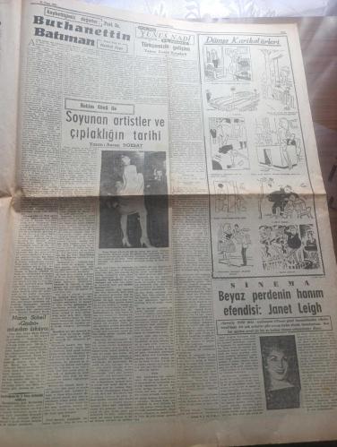 Cumhuriyet Gazetesi - Turkish Newspaper - 23 Nisan 1960 - Kırk yıl sonra yazan Nadir Nadi Başmakale -  Kırkıncı Milli hakimiyet ve Çocuk Bayramı - Cumhuriyet Bayramı törenlerinde günün mana ve ehemmiyetini belirten konuşmaları resmi geçitler takip edecek  - Milli hakimiyet yazan Cahit Tanyol - Hukuk fakültesi büro şefi Ata Sayol Dün Tevkif edildi  - Kore'de muhalefet yeni seçim istiyor - İzmit'te rafinerinin temeli bugün atılıyor - Adnan Menderes ve Fatin Rüştü Zorlu 26 Mayıs'ta atina'ya gidecekler - Amerikan Büyükelçisi Fletcher Başbakan Adnan Menderes'i ziyaret etti - Evlerden Biri Yazan Orhan Kemal Yazı Dizisi - ipana okullar arası bilgi yarışması - Arzu tramvayı piyesi şan sinemasında - Amerika NATO devletlerine Polaris füzesi verecek - parklara ve yeşil sahalara 20 Bin lale soğanı dikilecek - Ankara İstanbul Radyosu Programı - soyunan artistler ve çıplaklığın tarihi yazan Recep Doksat - beyaz perdenin hanımefendisi Janet Leigh fotoğraf  - 23 Nisan 1923